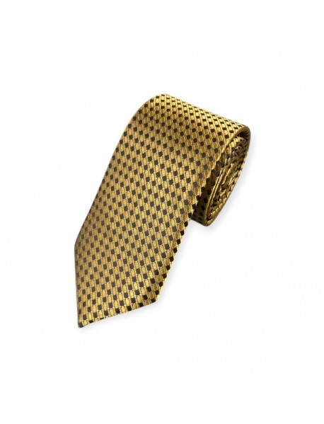 BLACK & GOLD GEOMETRIC TIE & POCKET SQUARE