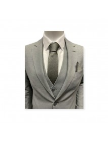 DARK GREY TEXTURED TIE & POCKET SQUARE