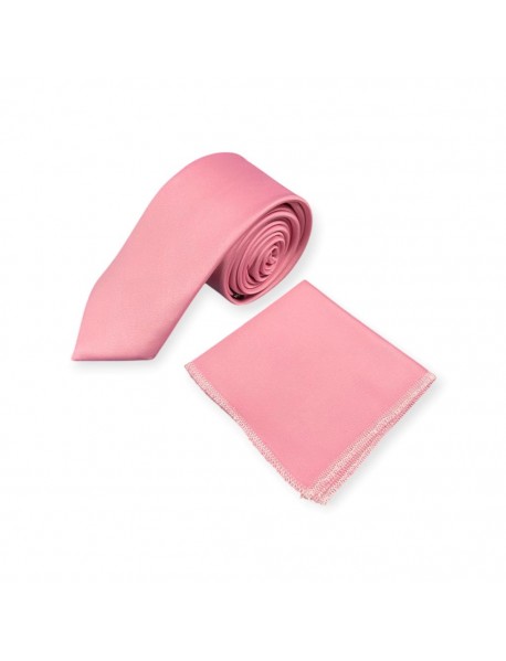 ROSE PINK TIE & POCKET SQUARE