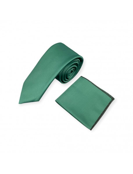 FOREST GREEN TIE & POCKET SQUARE