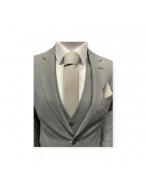 GREY TIE & POCKET SQUARE 