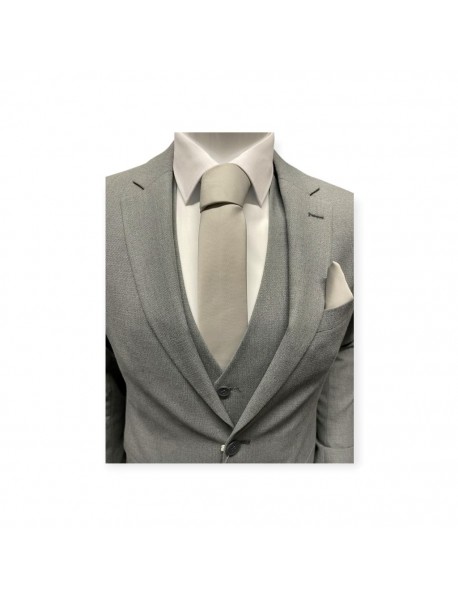 GREY TIE & POCKET SQUARE 