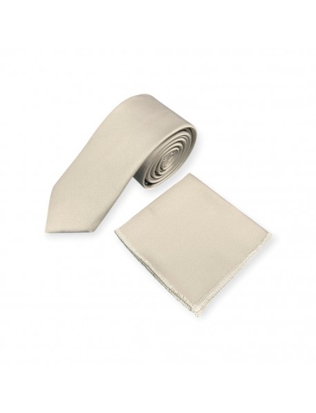 GREY TIE & POCKET SQUARE 