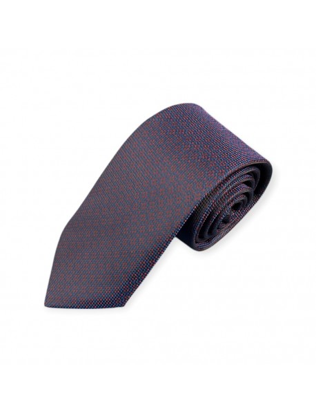 NAVY BLUE & RED TEXTURED TIE & POCKET SQUARE