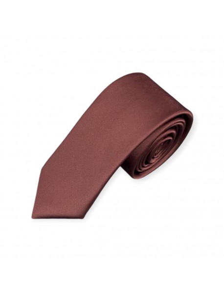 DARK BROWN TIE & POCKET SQUARE