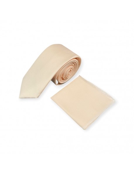 PEACH TIE & POCKET SQUARE