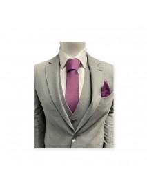 PURPLE TIE & POCKET SQUARE
