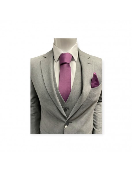 PURPLE TIE & POCKET SQUARE