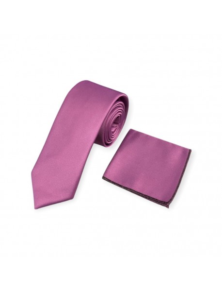 PURPLE TIE & POCKET SQUARE