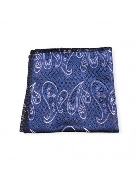 NAVY BLUE PAISLEY TIE & POCKET SQUARE
