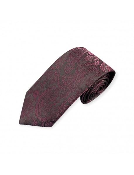 BURGUNDY PAISLEY TIE & POCKET SQUARE