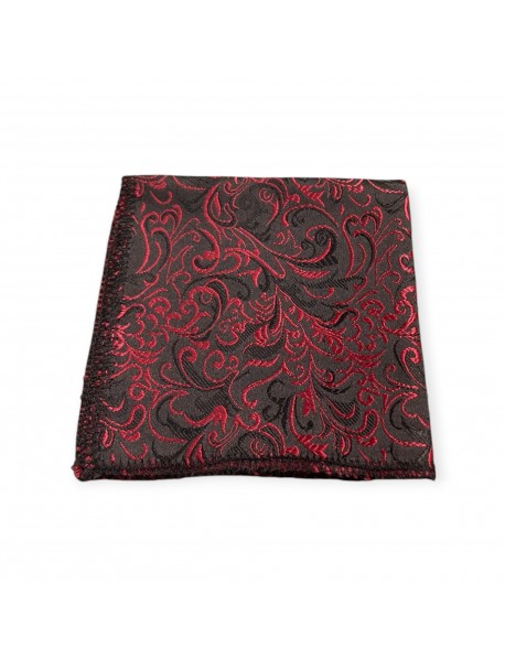RED & BLACK  PAISLEY TIE & POCKET SQUARE