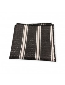 BLACK & WHITE STRIPED TIE & POCKET SQUARE