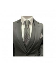 BLACK & WHITE POLKA DOT TIE & POCKET SQUARE