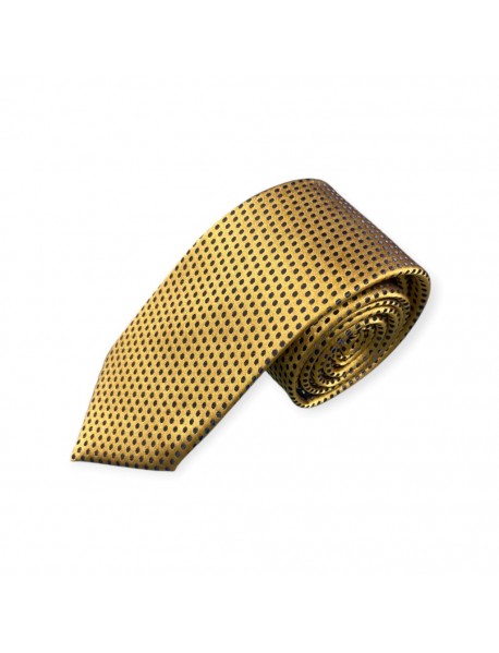 GOLD & BLACK  POLKA DOT TIE & POCKET SQUARE