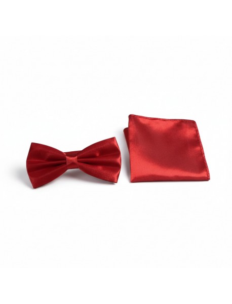 RED BOW TIE & POCKET SQUARE