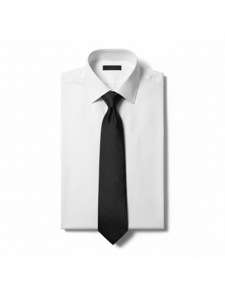 BLACK GEOMETRIC TIE & POCKET SQUARE