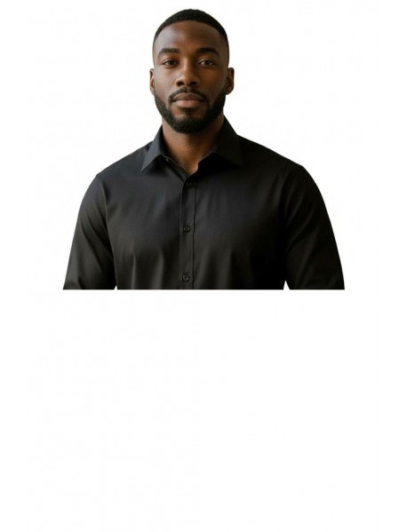 BLACK DOUBLE CUFF SHIRT