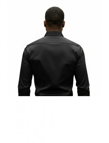 BLACK DOUBLE CUFF SHIRT