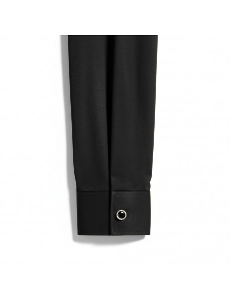 BLACK DOUBLE CUFF SHIRT