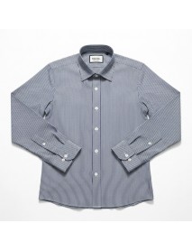 NAVY BLUE & WHITE STRIPED SHIRT