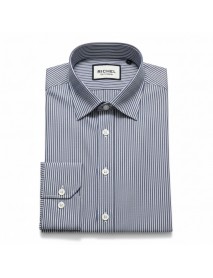 NAVY BLUE & WHITE STRIPED SHIRT