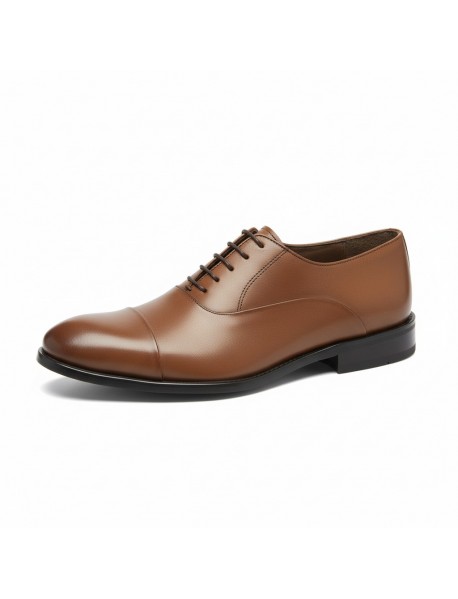 BROWN LEATHER OXFORD TOE CAP 