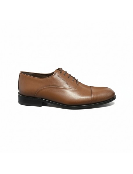 BROWN LEATHER OXFORD TOE CAP 