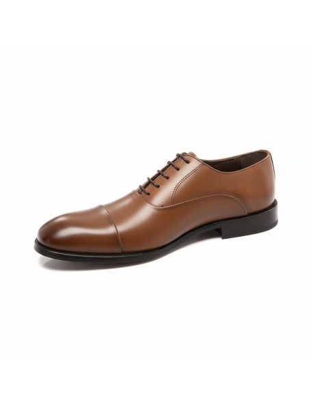 BROWN LEATHER OXFORD TOE CAP 
