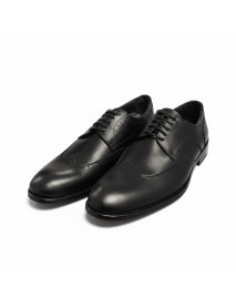 BLACK LEATHER BROGUE SHOES