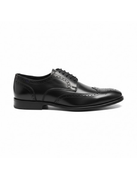 BLACK LEATHER BROGUE SHOES
