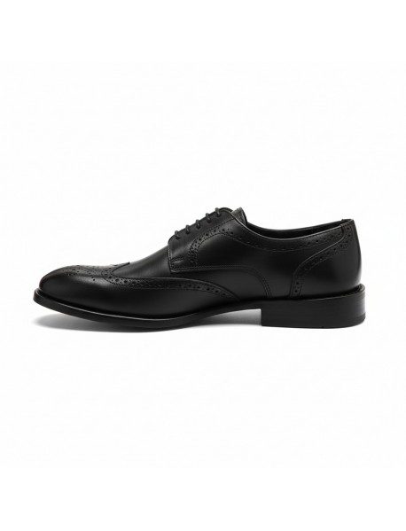 BLACK LEATHER BROGUE SHOES