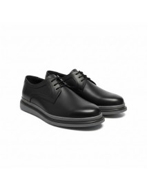 BLACK LEATHER CASUAL SHOES