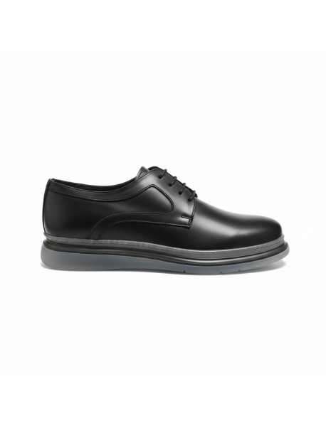 BLACK LEATHER CASUAL SHOES