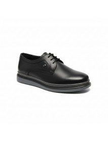 BLACK LEATHER CASUAL SHOES