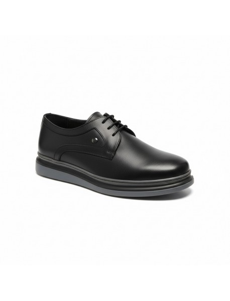 BLACK LEATHER CASUAL SHOES