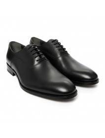 BLACK LEATHER OXFORD LACE-UP