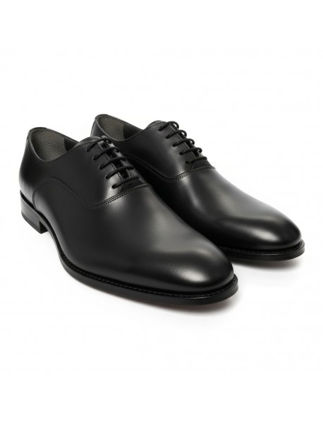 BLACK LEATHER OXFORD LACE-UP