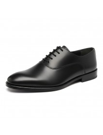 BLACK LEATHER OXFORD LACE-UP