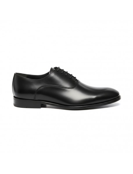 BLACK LEATHER OXFORD LACE-UP