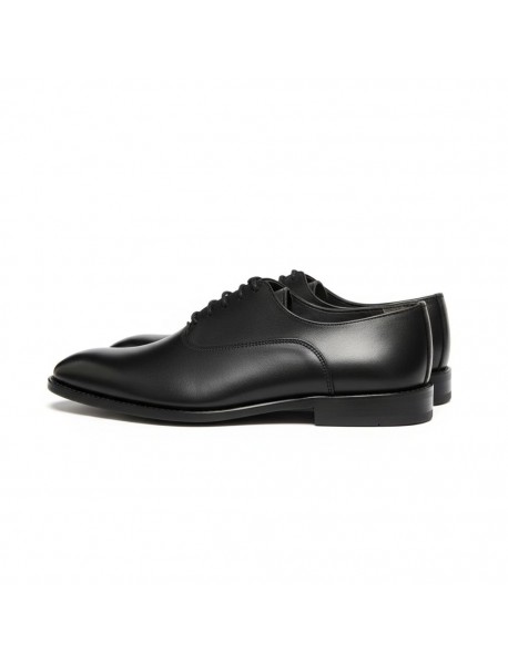 BLACK LEATHER OXFORD LACE-UP