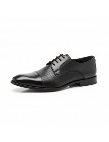 BLACK DERBY LEATHER TOE CAP SHOES 