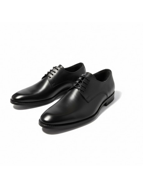 BLACK DERBY LEATHER SHOES