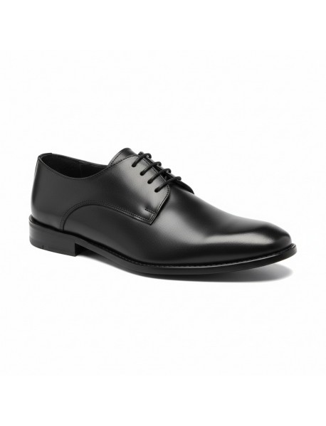 BLACK DERBY LEATHER SHOES