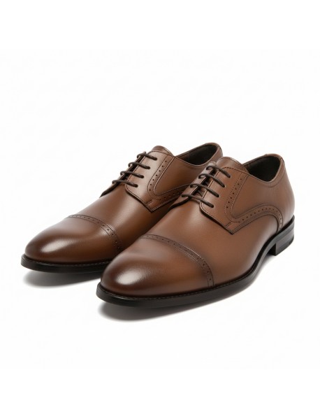 BROWN LEATHER DERBY LACE UP