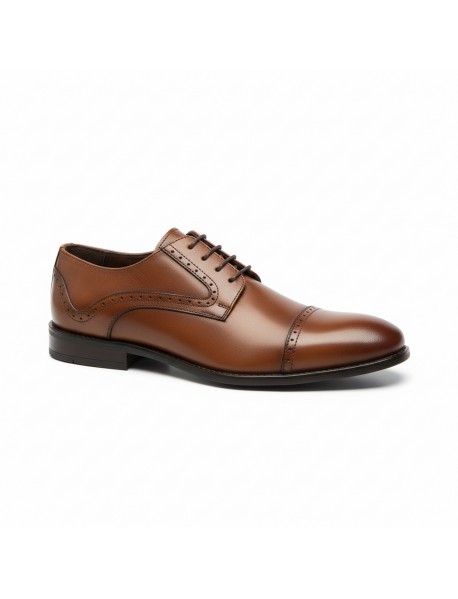 BROWN LEATHER DERBY LACE UP