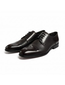 BURGUNDY LEATHER DERBY TOE CAP SHOES
