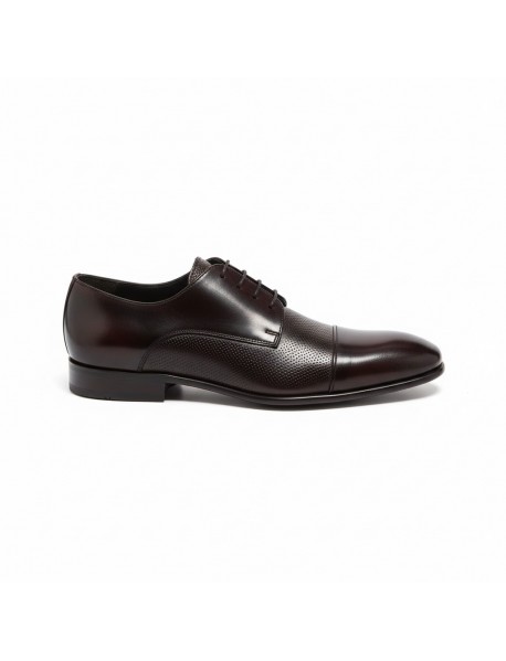 BURGUNDY LEATHER DERBY TOE CAP SHOES